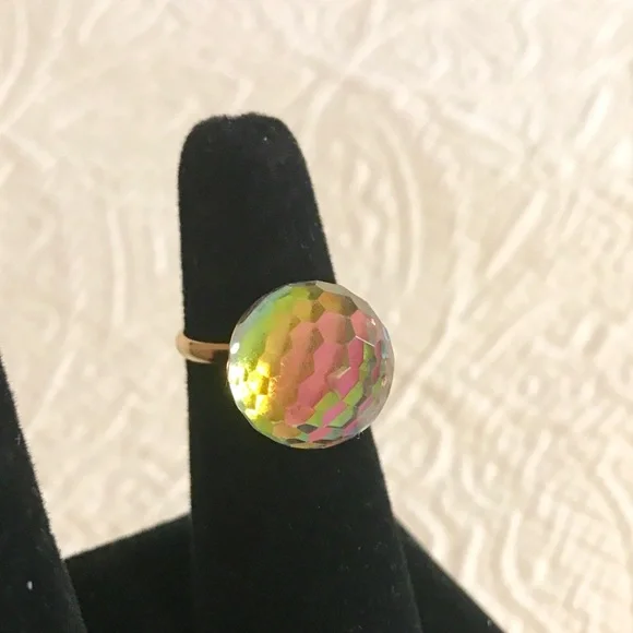 Vintage Crystal Ball rare Ring True Vintage - Picture 4 of 8